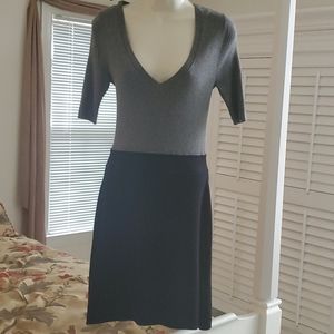 Gray three quarter length sleeve mini dress